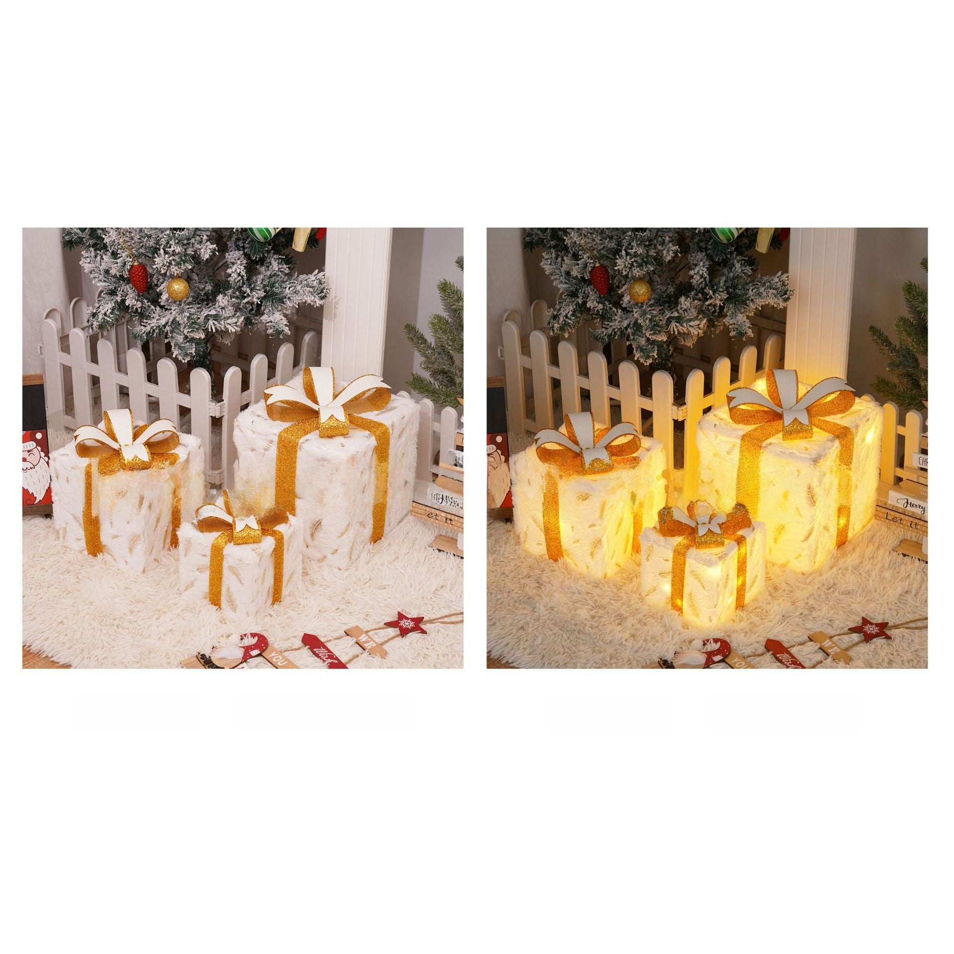 Christmas Gift Box Light Three-Piece Set