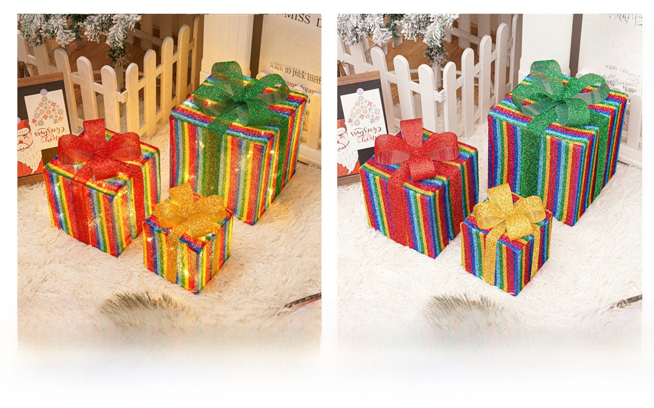 Christmas Gift Box Light Three-Piece Set