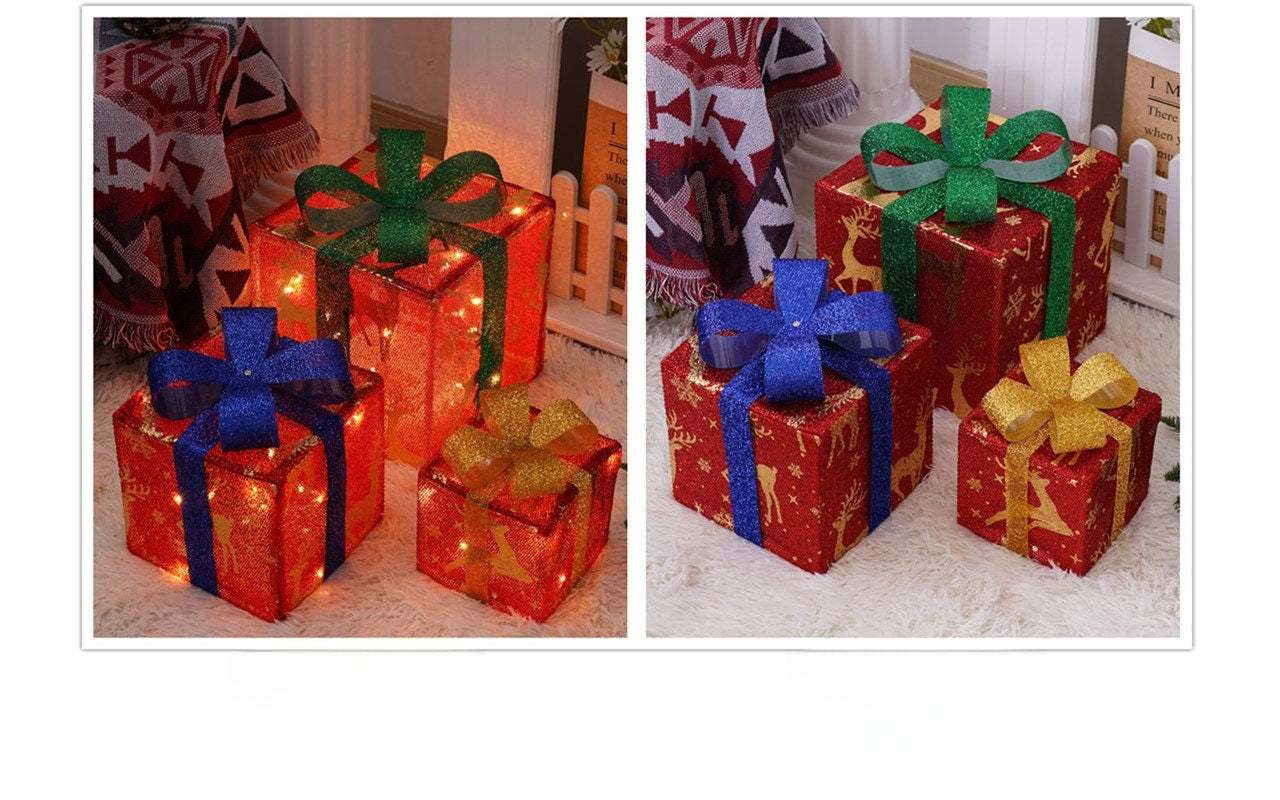 Christmas Gift Box Light Three-Piece Set