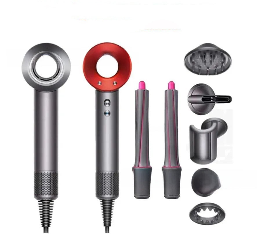 High-speed hair dryer with curling iron