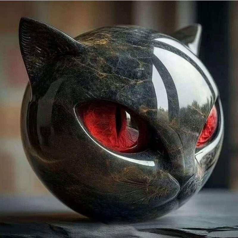 Cat Head Resin Sculpture Home Decor