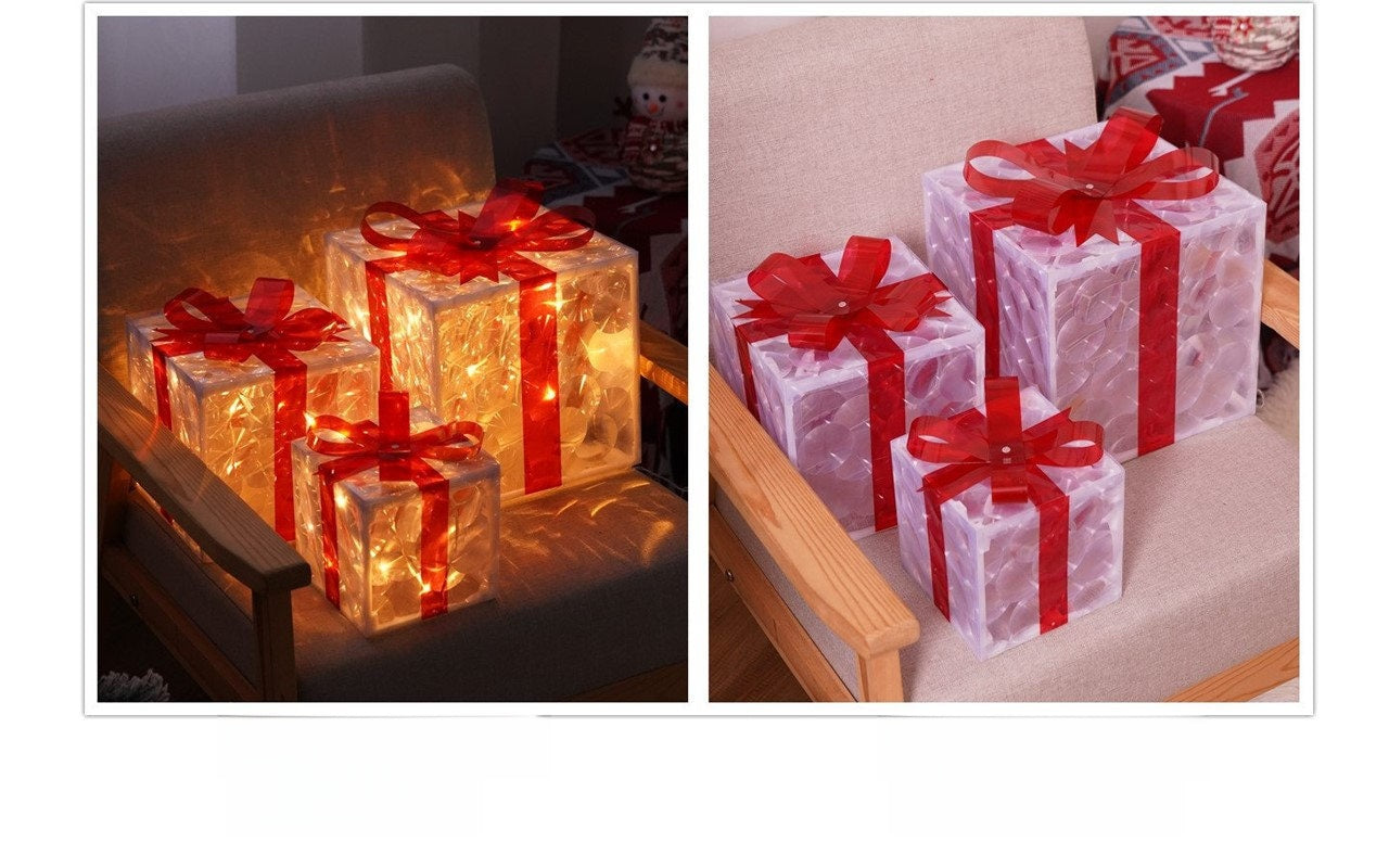Christmas Gift Box Light Three-Piece Set