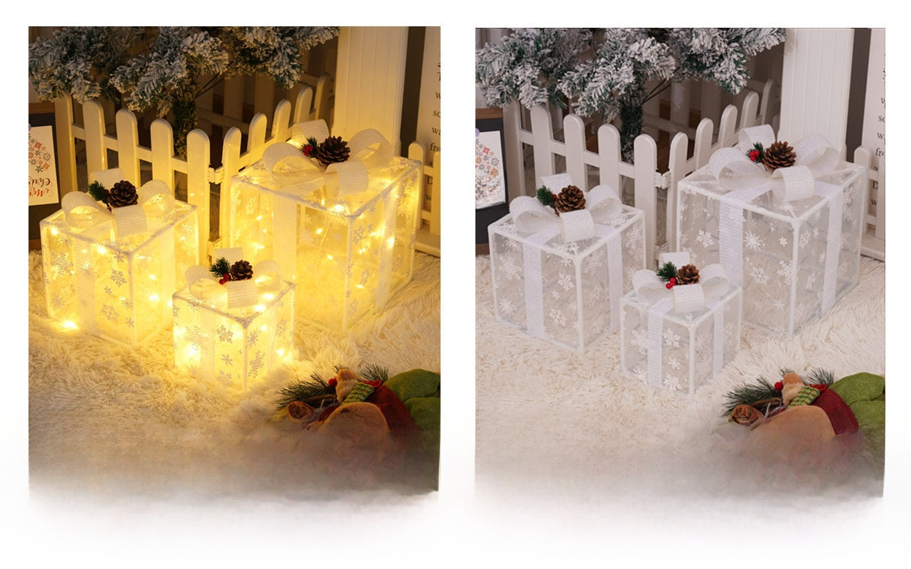 Christmas Gift Box Light Three-Piece Set