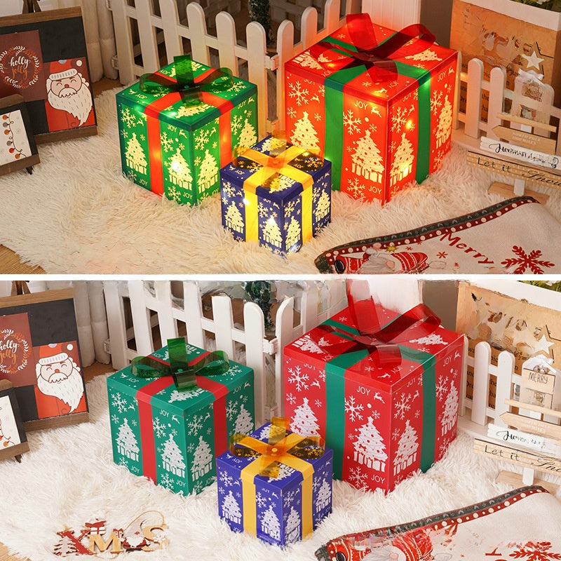 Christmas Gift Box Light Three-Piece Set