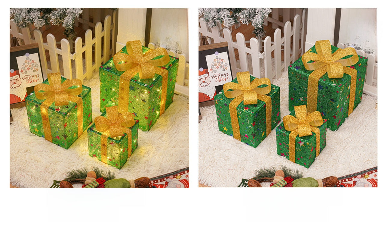 Christmas Gift Box Light Three-Piece Set