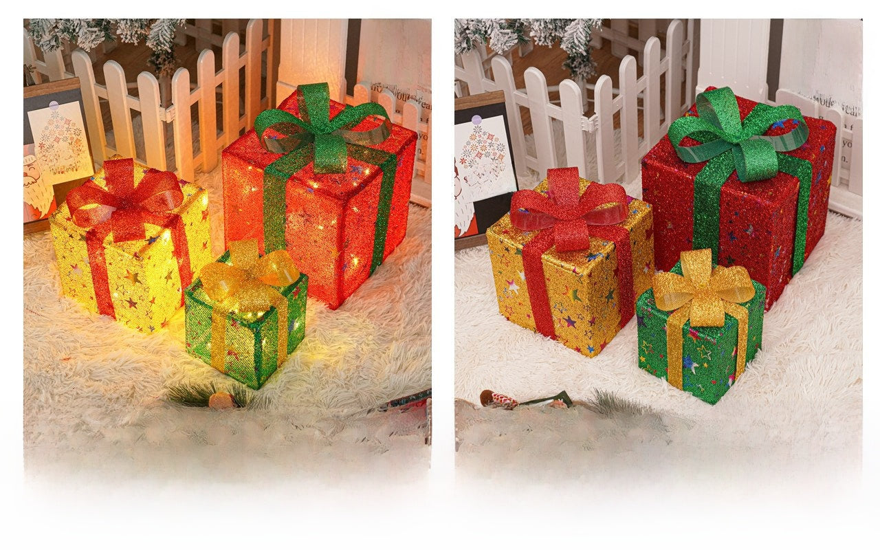 Christmas Gift Box Light Three-Piece Set