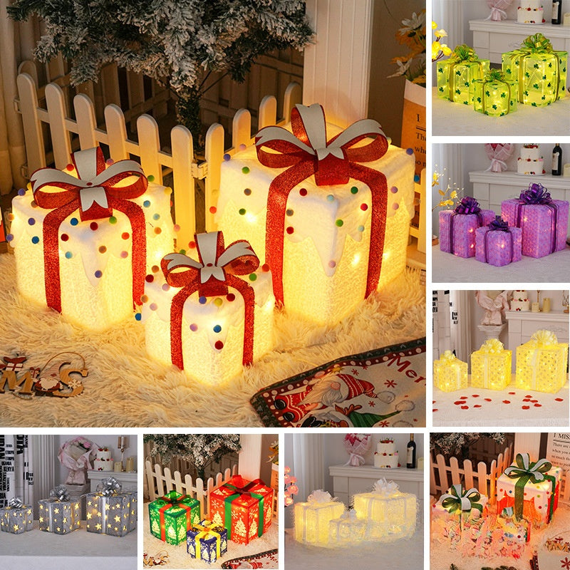 Christmas Gift Box Light Three-Piece Set