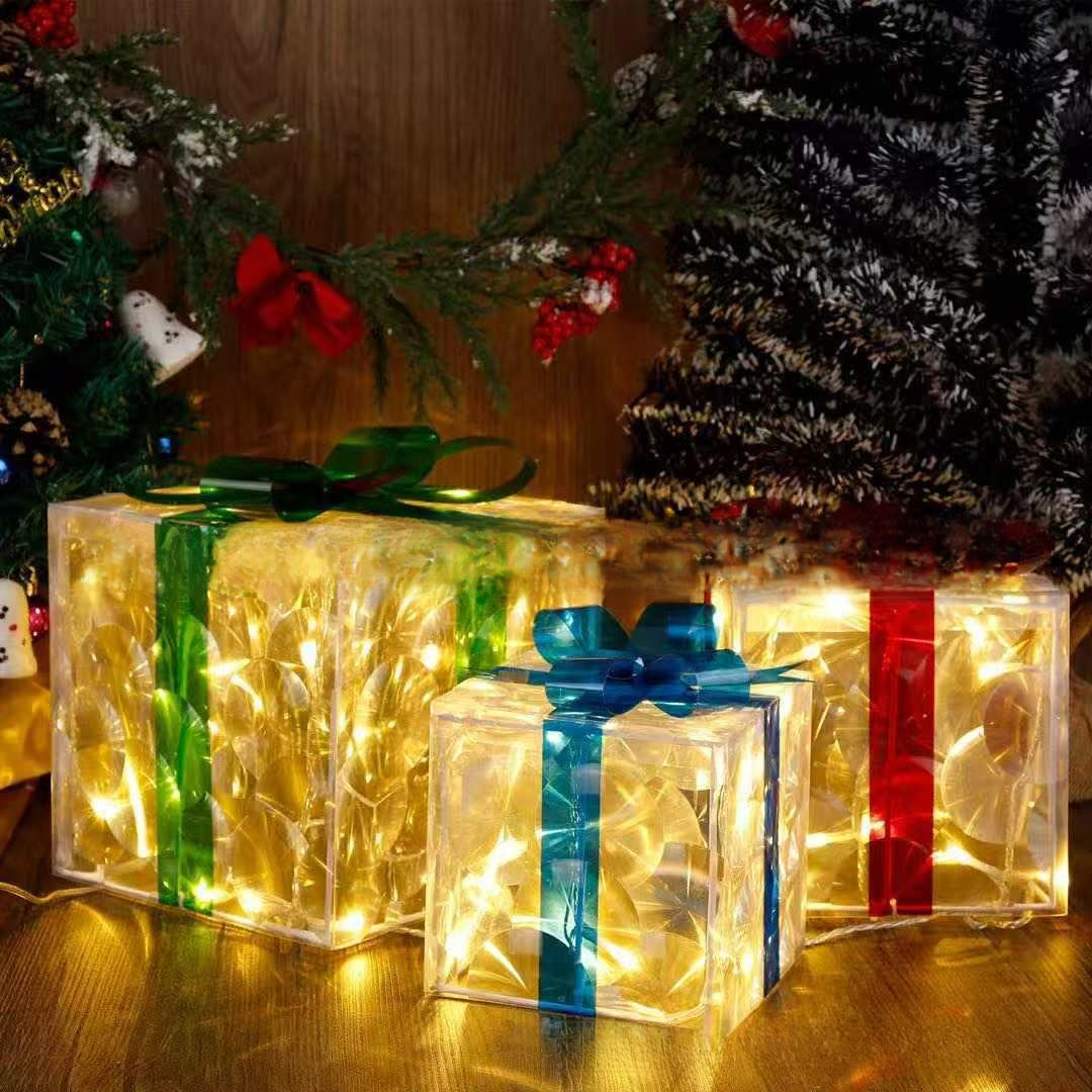 Christmas Gift Box Light Three-Piece Set