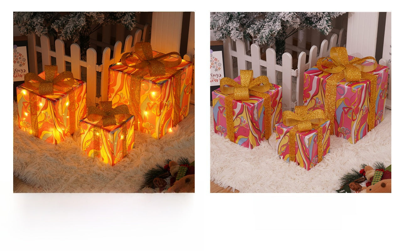 Christmas Gift Box Light Three-Piece Set