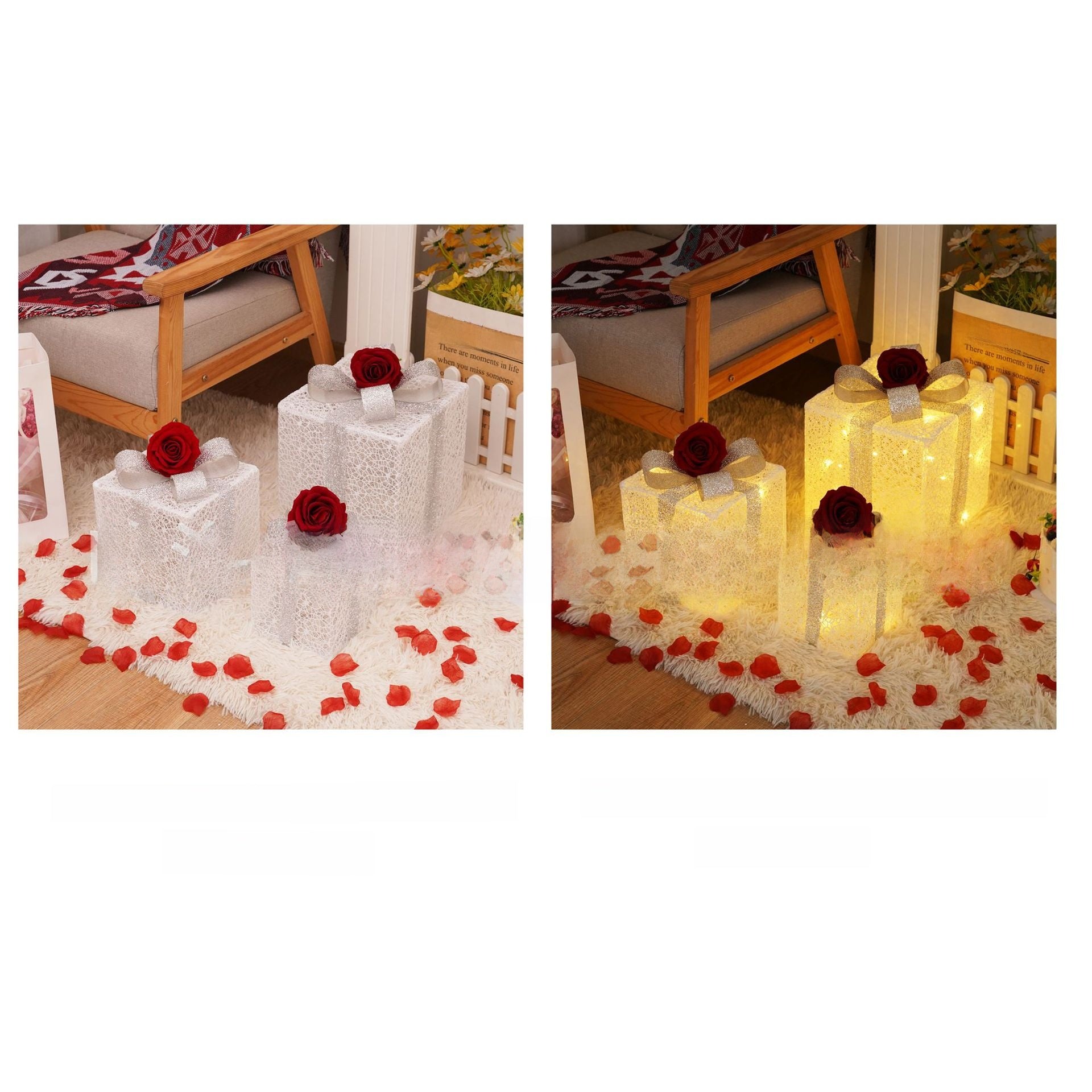 Christmas Gift Box Light Three-Piece Set