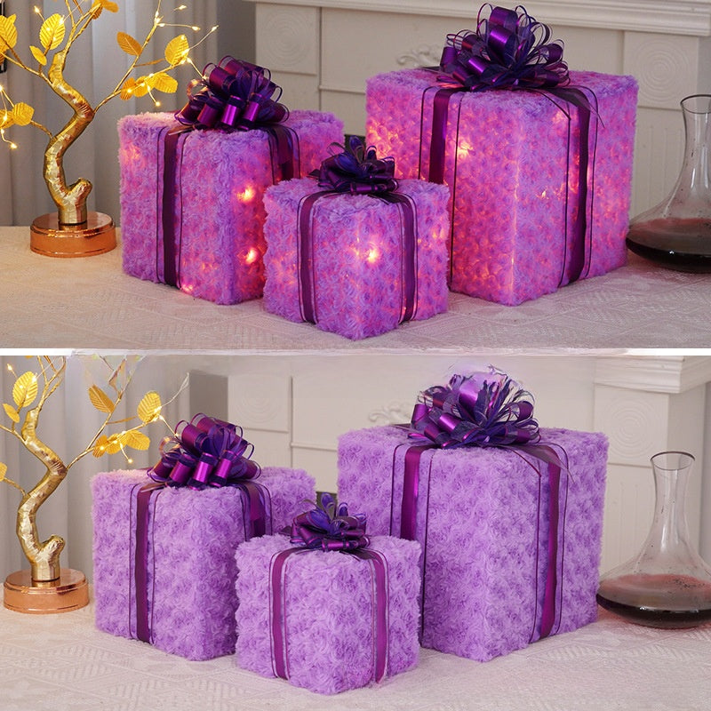 Christmas Gift Box Light Three-Piece Set