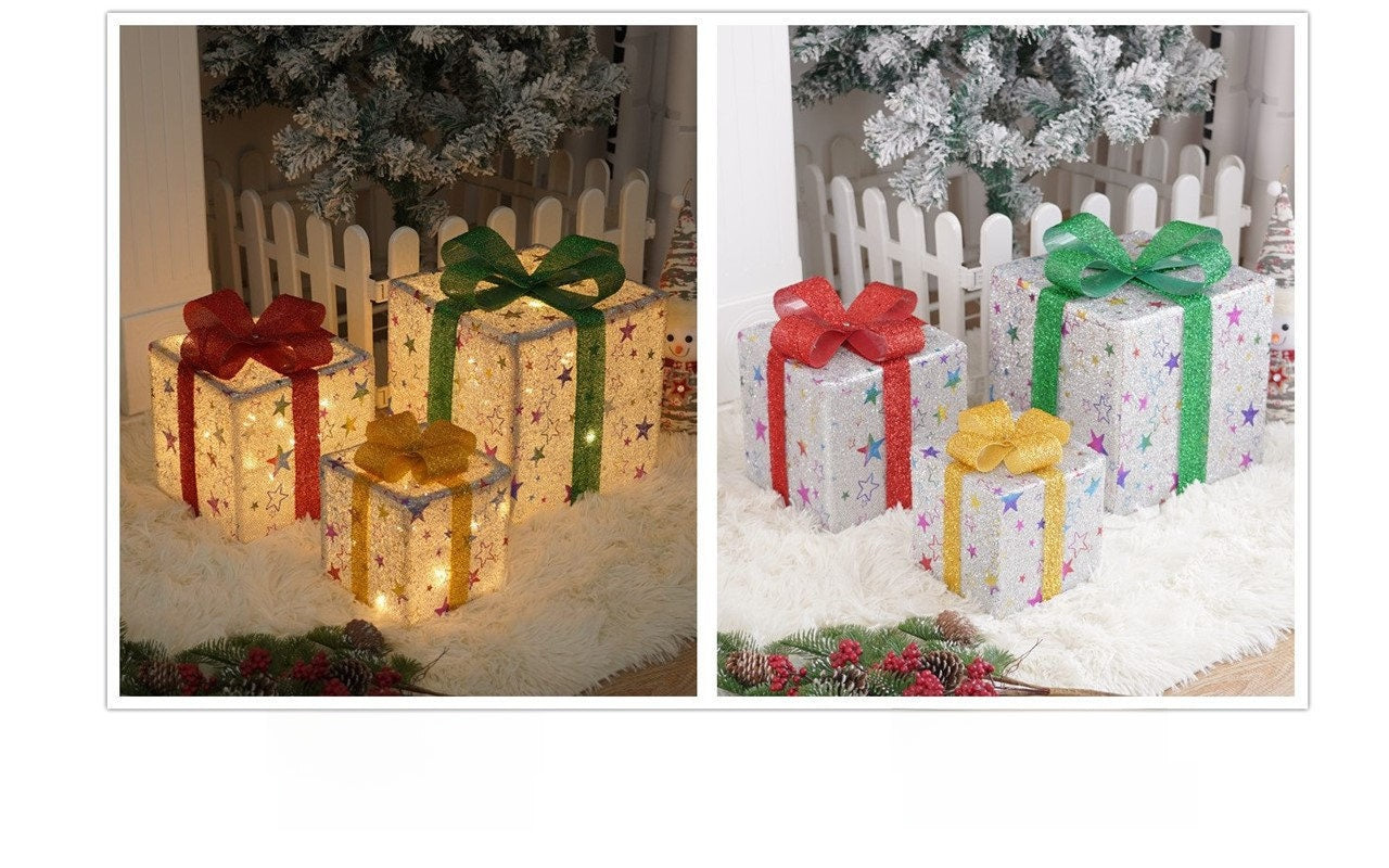 Christmas Gift Box Light Three-Piece Set