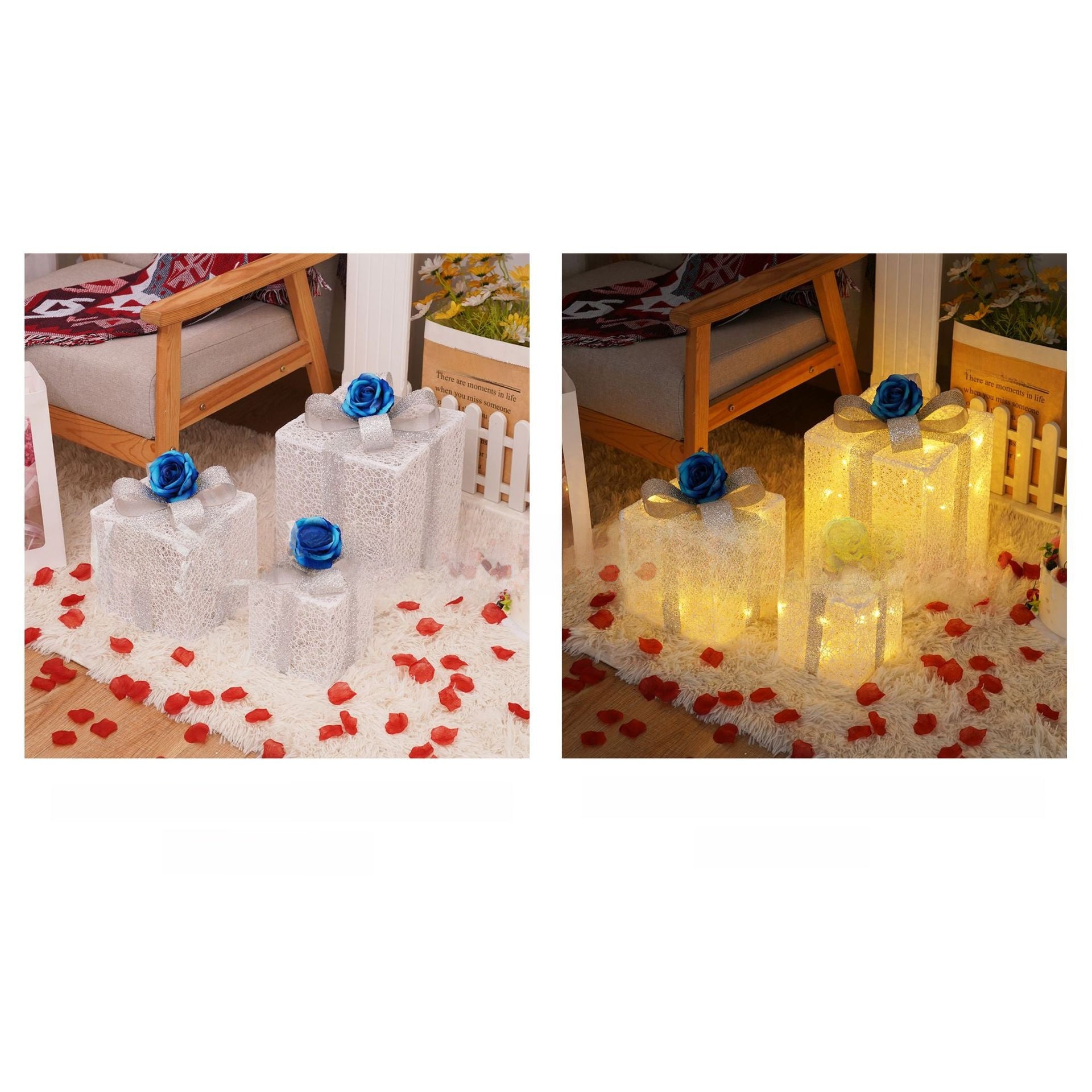 Christmas Gift Box Light Three-Piece Set