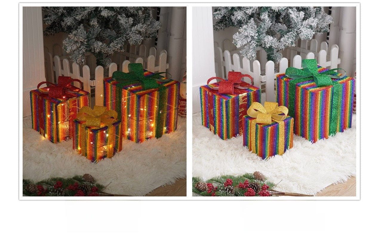Christmas Gift Box Light Three-Piece Set