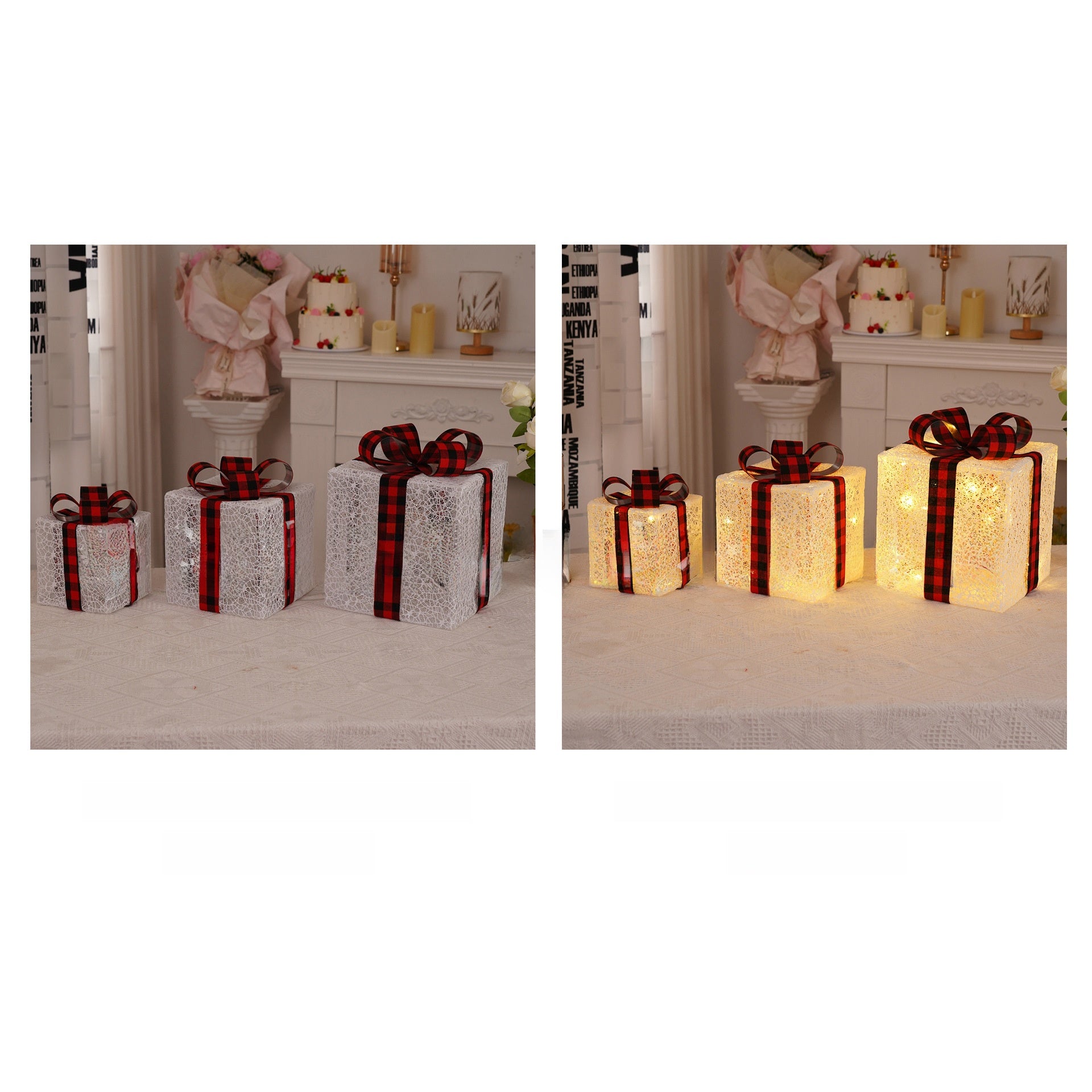 Christmas Gift Box Light Three-Piece Set