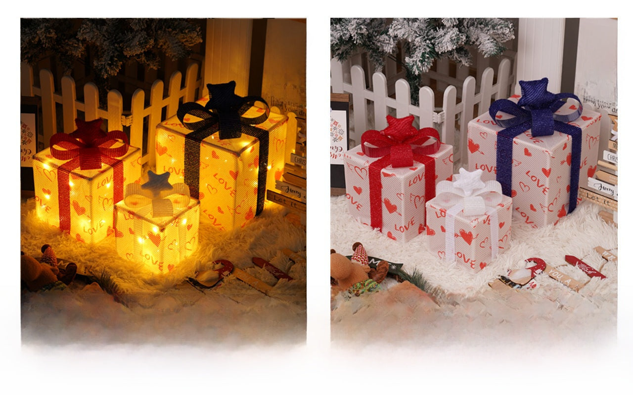 Christmas Gift Box Light Three-Piece Set