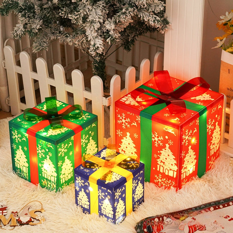 Christmas Gift Box Light Three-Piece Set