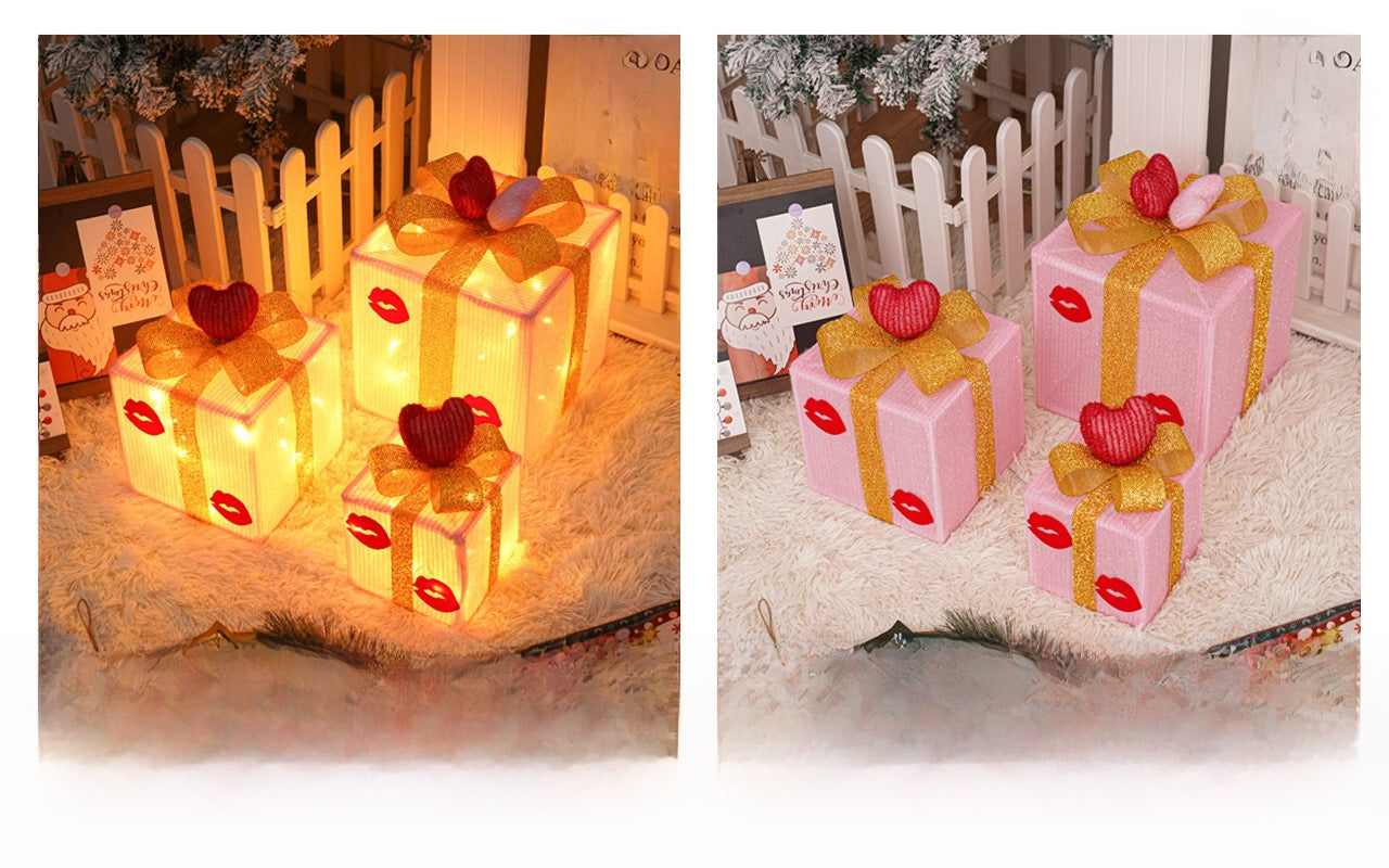 Christmas Gift Box Light Three-Piece Set