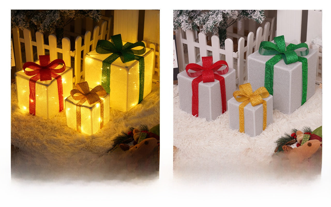 Christmas Gift Box Light Three-Piece Set