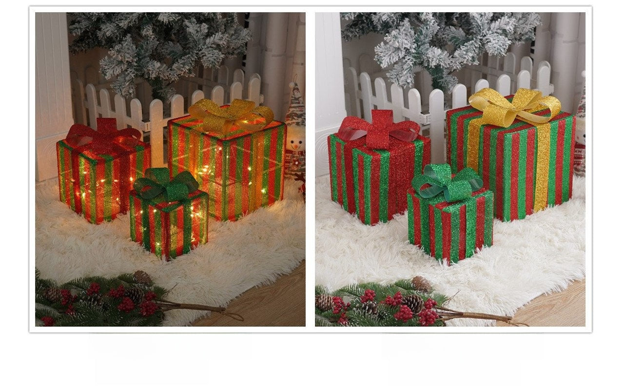 Christmas Gift Box Light Three-Piece Set