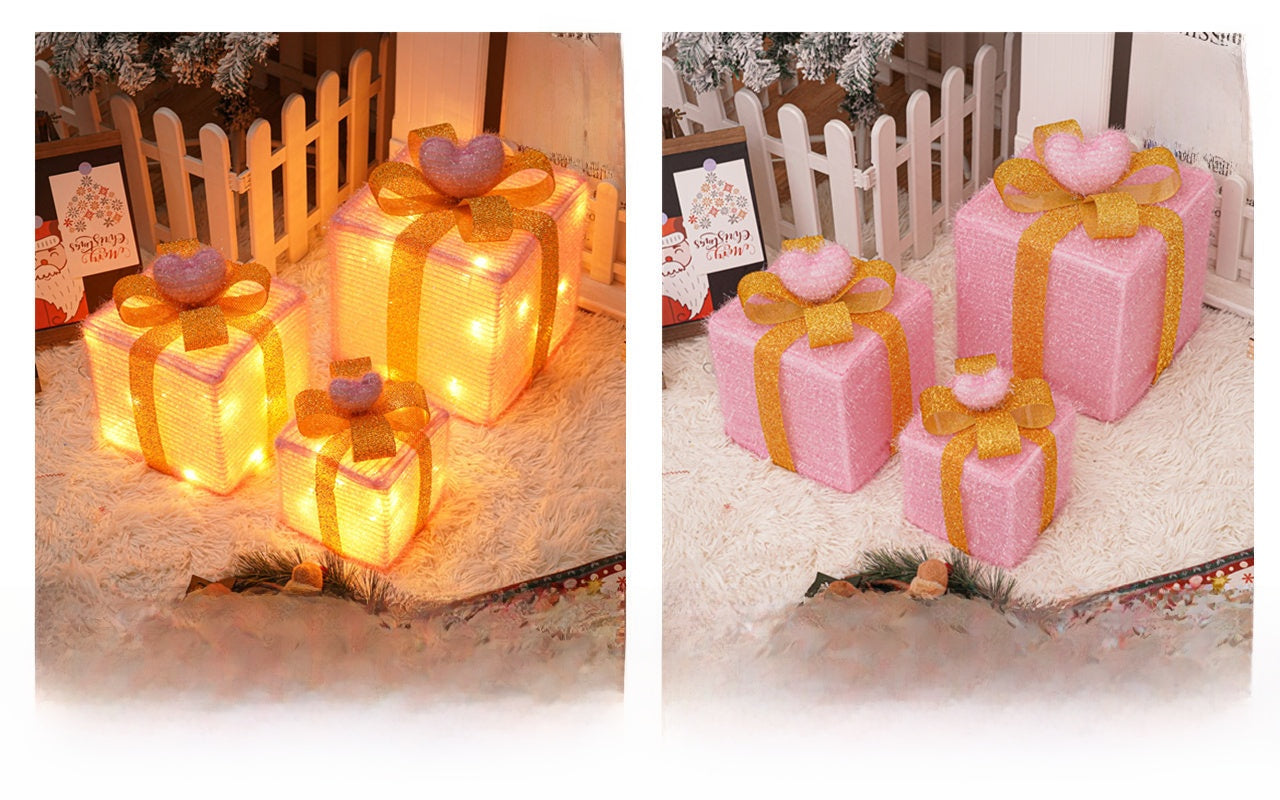 Christmas Gift Box Light Three-Piece Set