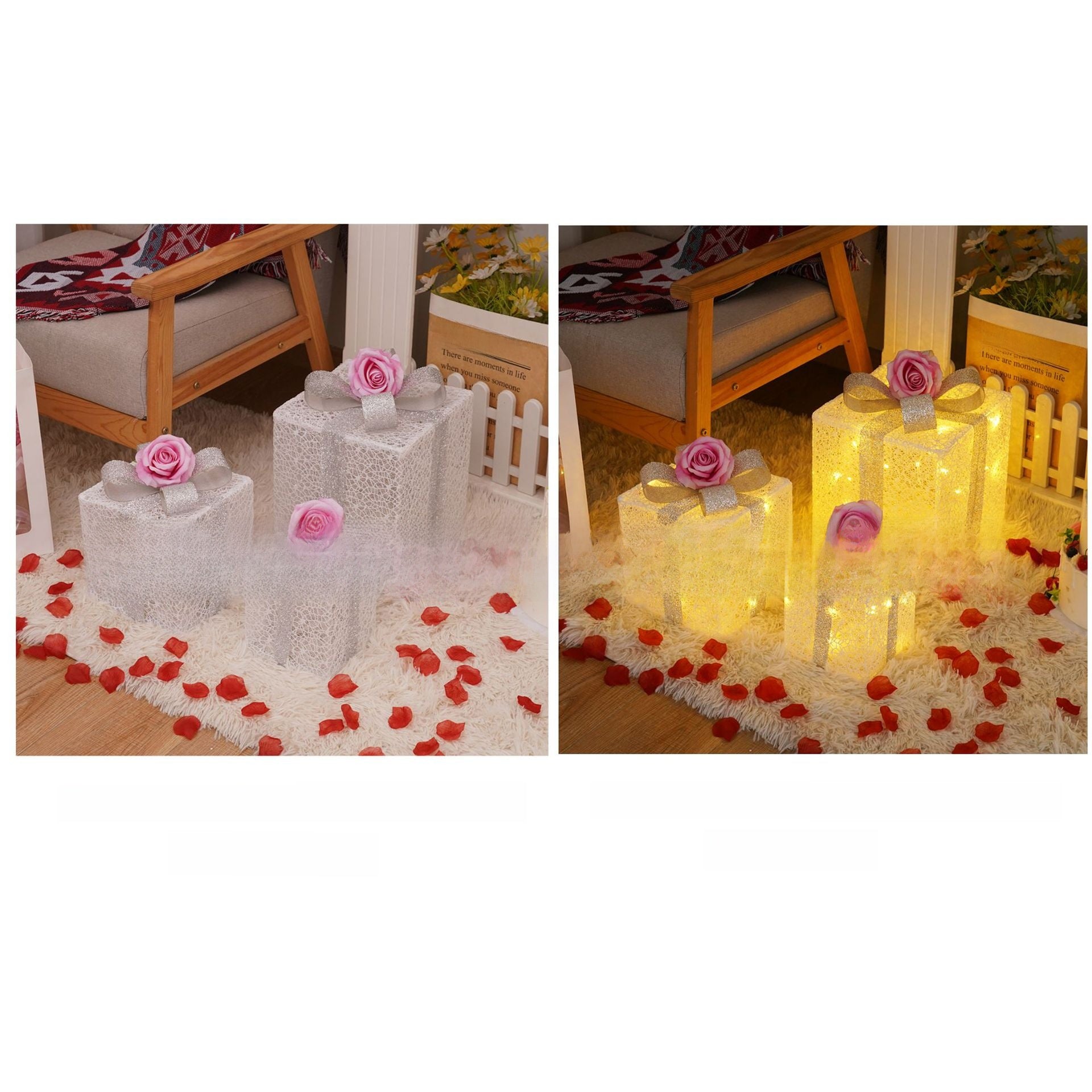 Christmas Gift Box Light Three-Piece Set
