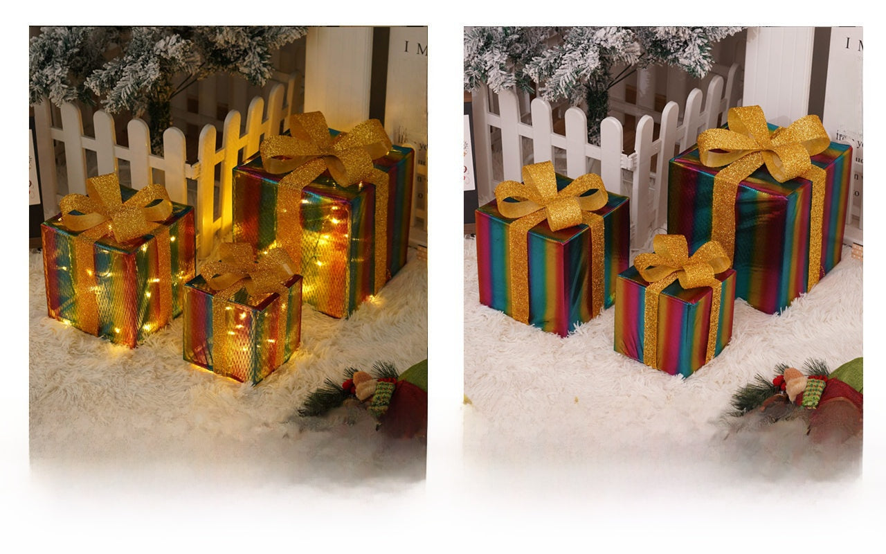 Christmas Gift Box Light Three-Piece Set