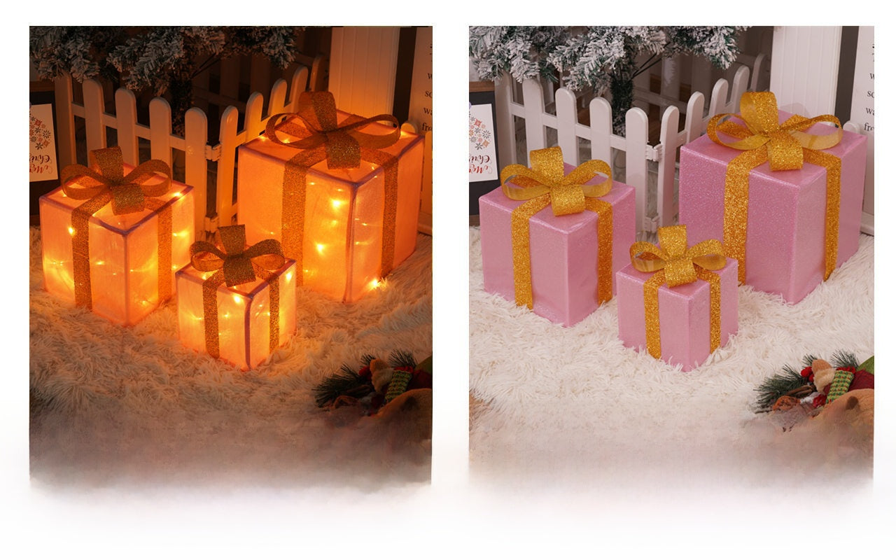 Christmas Gift Box Light Three-Piece Set