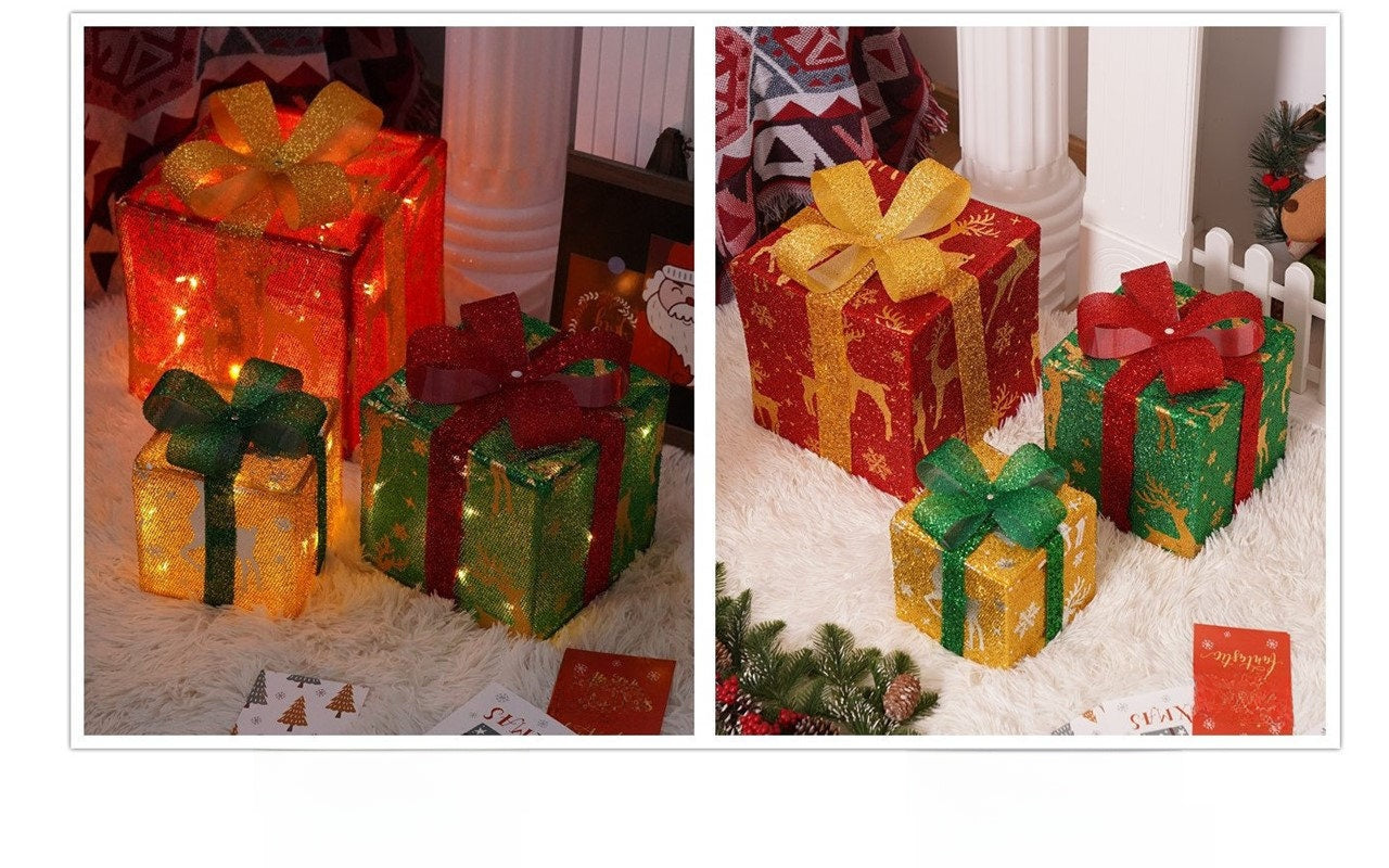 Christmas Gift Box Light Three-Piece Set