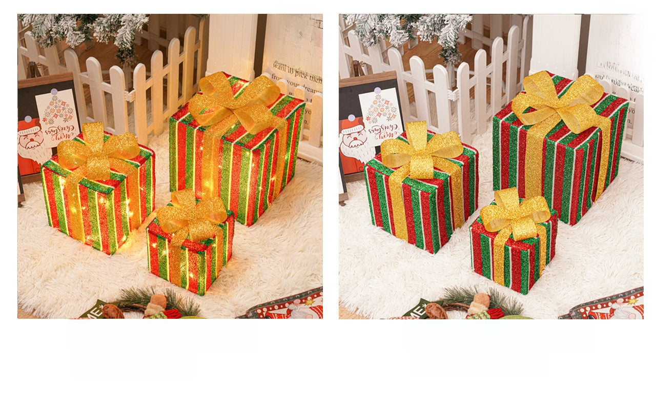 Christmas Gift Box Light Three-Piece Set