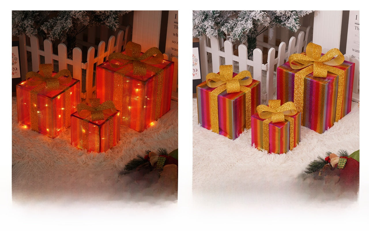 Christmas Gift Box Light Three-Piece Set